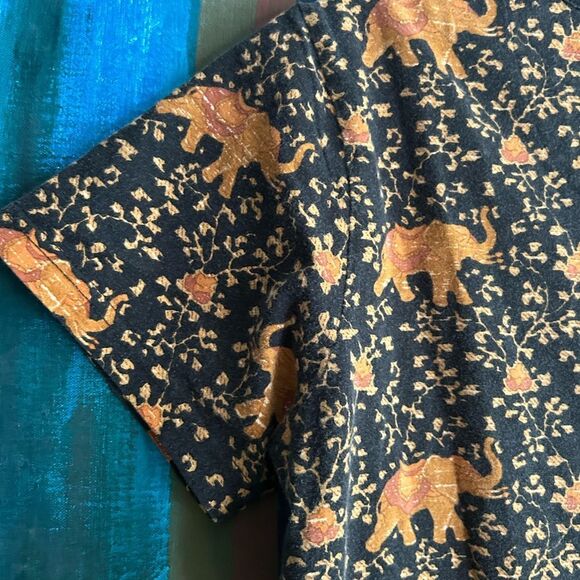 Jim Thompson Stylish Black and Orange Animal Print Tee M - Picture 15 of 16